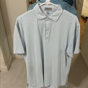 Peter Millar Blue Polo Shirt Classic Striped Design